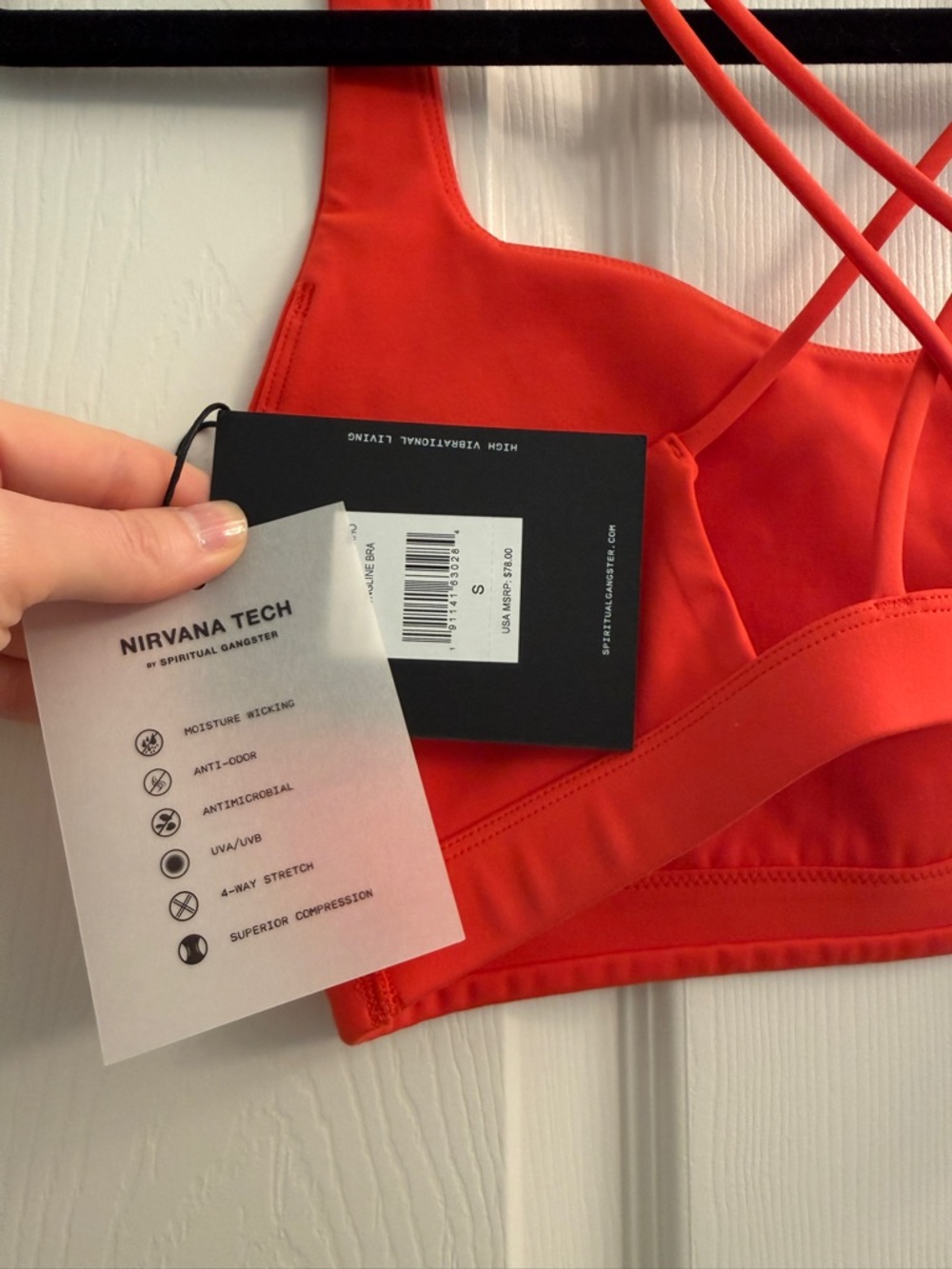 Spiritual Gangster Nirvana Venus Longline Bra | Red Horizon Racerback Sports Bra - Picture 9 of 11